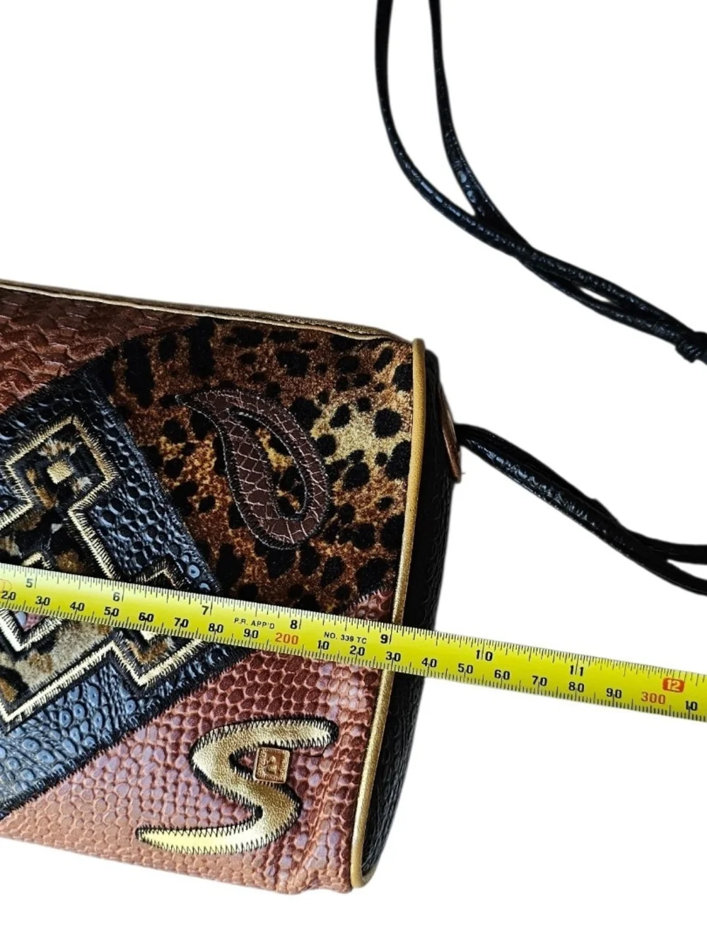Vintage NAS Alentino Patchwork Animal Print Faux Leather Crossbody Bag